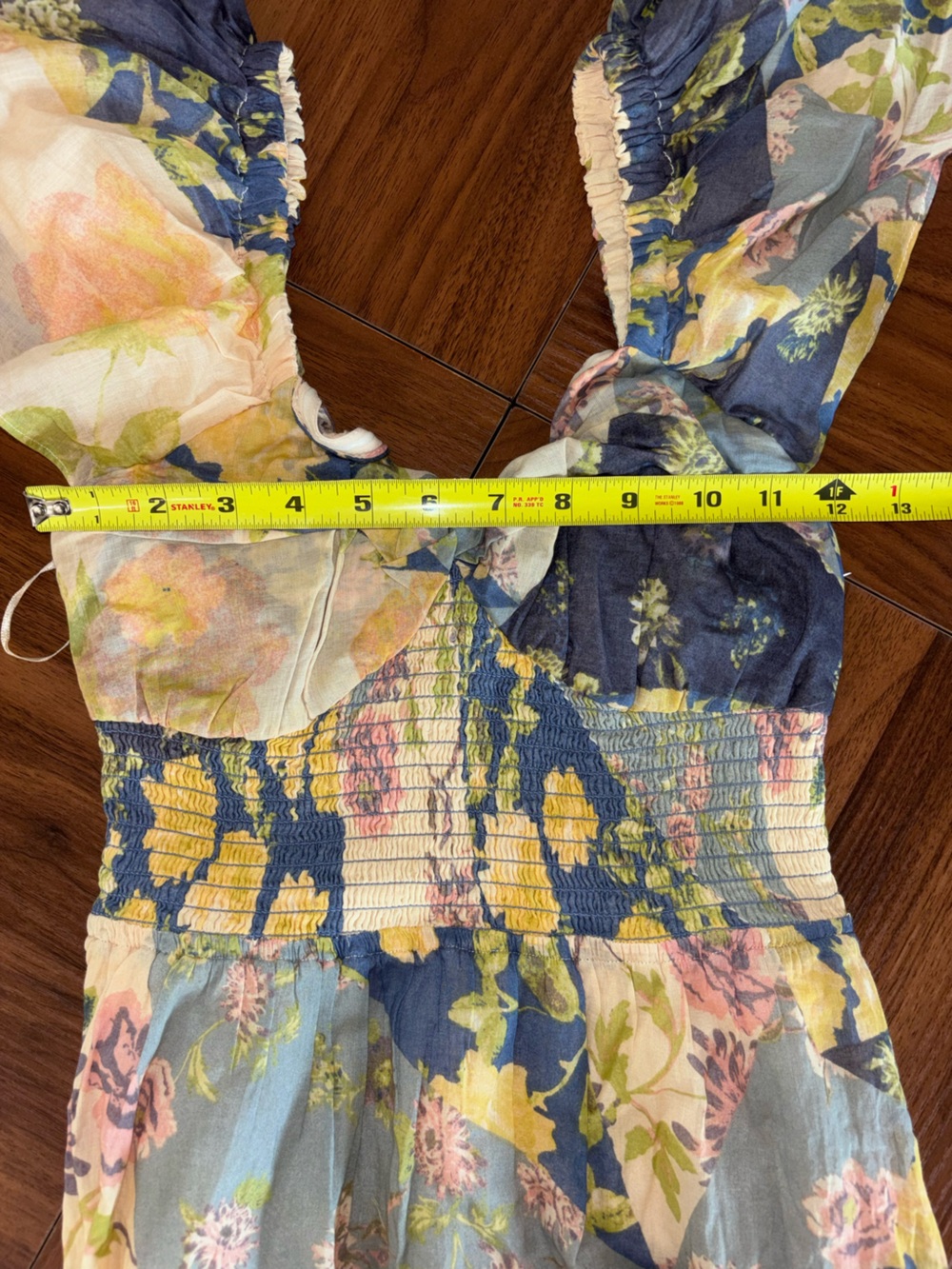 NWOT Free People Sundrenched Floral Printed Maxi Dress Blue Combo - Picture 13 of 16